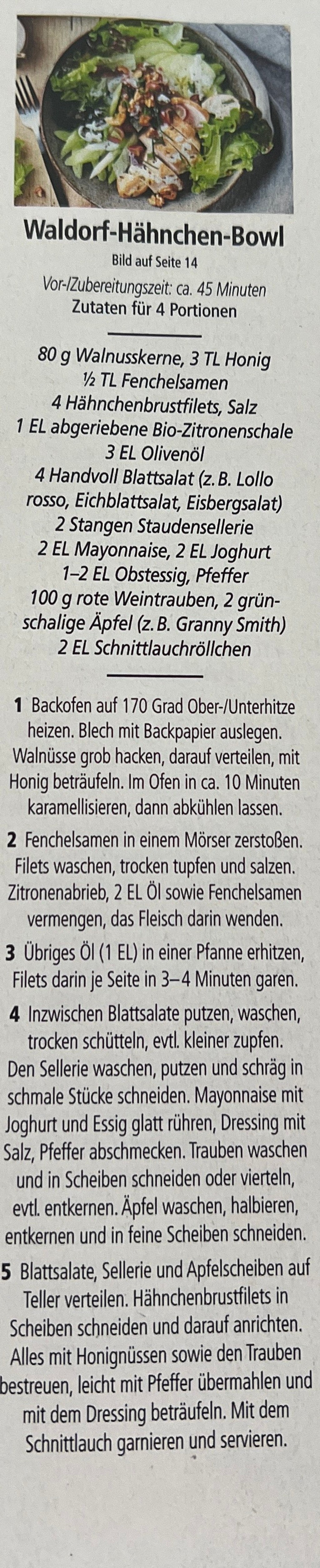 Recipe scanned from image