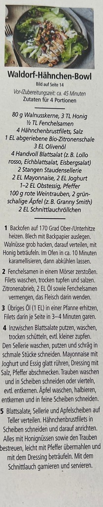 Recipe scanned from image