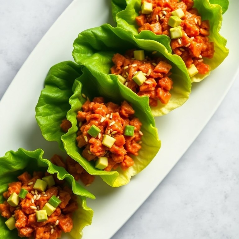 Spicy Ahi Tuna Lettuce Wraps
